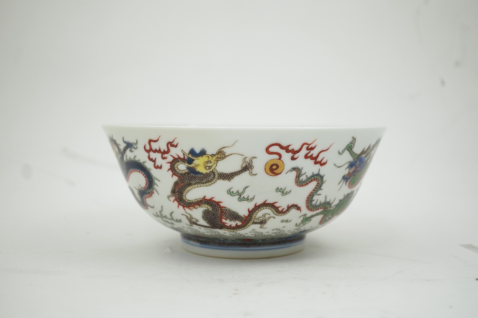 A Chinese enamelled porcelain 'dragon' bowl, Republic period